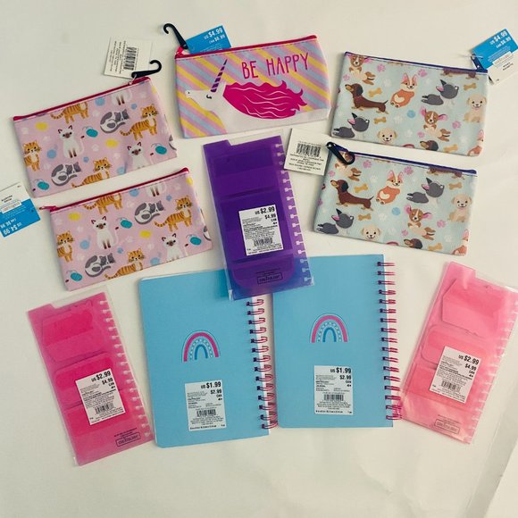 10 Lot Bundle Crafts Rainbow Unicorn Kitten Puppy Pouches Notebooks Sticky Notes - Picture 3 of 9